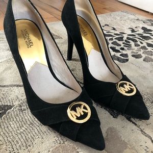 Michael Kors Black Suede Heels Pumps Pre owned